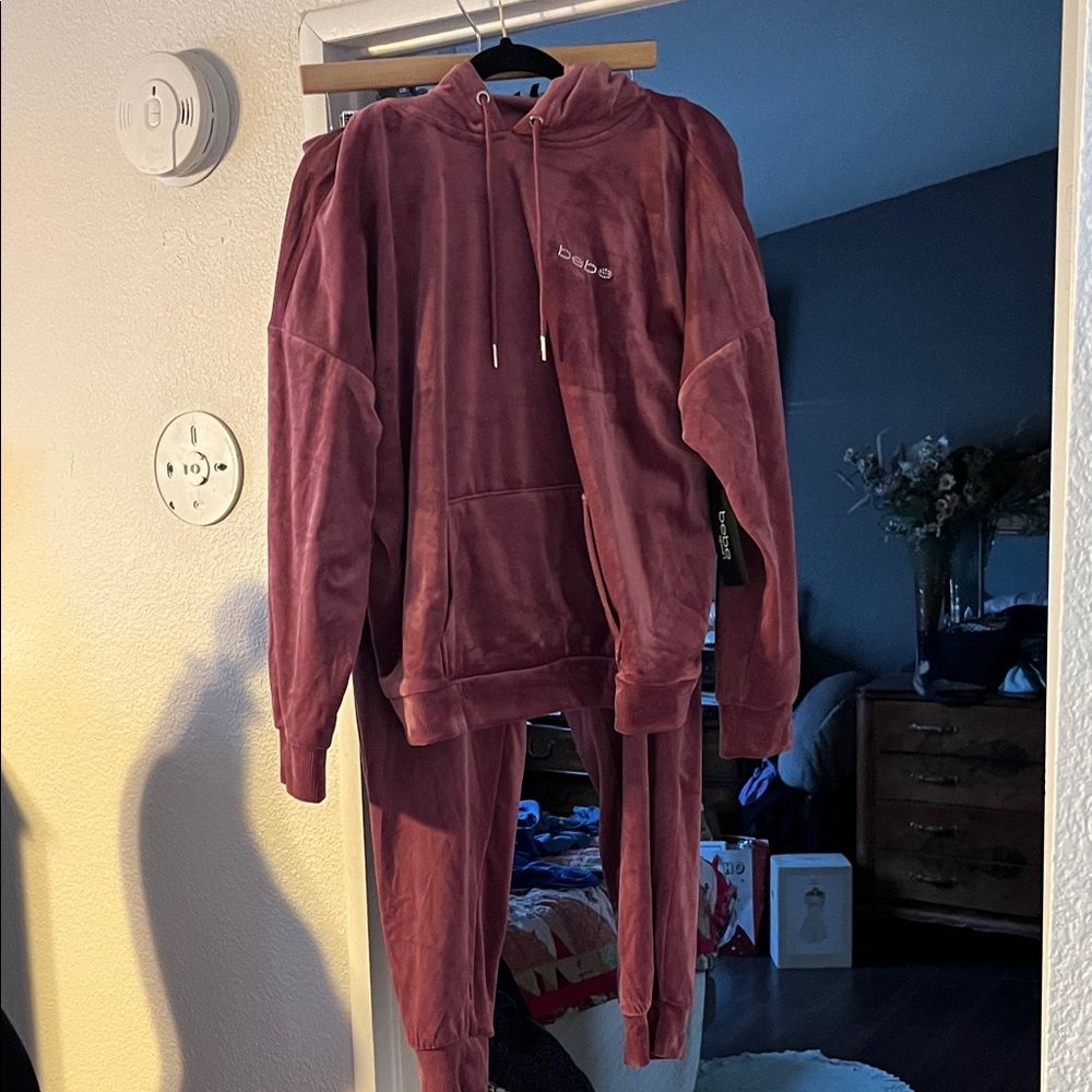 Bebe rose Velour Hoodie and Joggers Set new